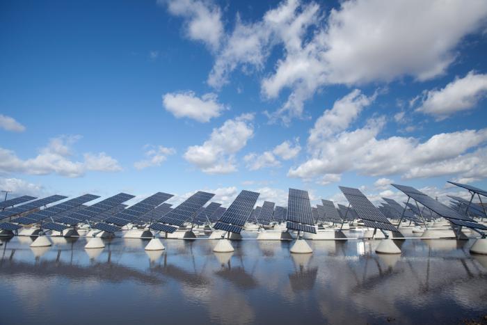 Solar power systems for water districts like this one at the Rancho California Water District in Riverside County help water districts save money.